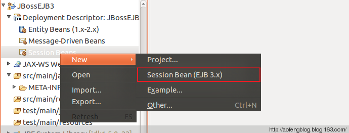 新建 Session Bean